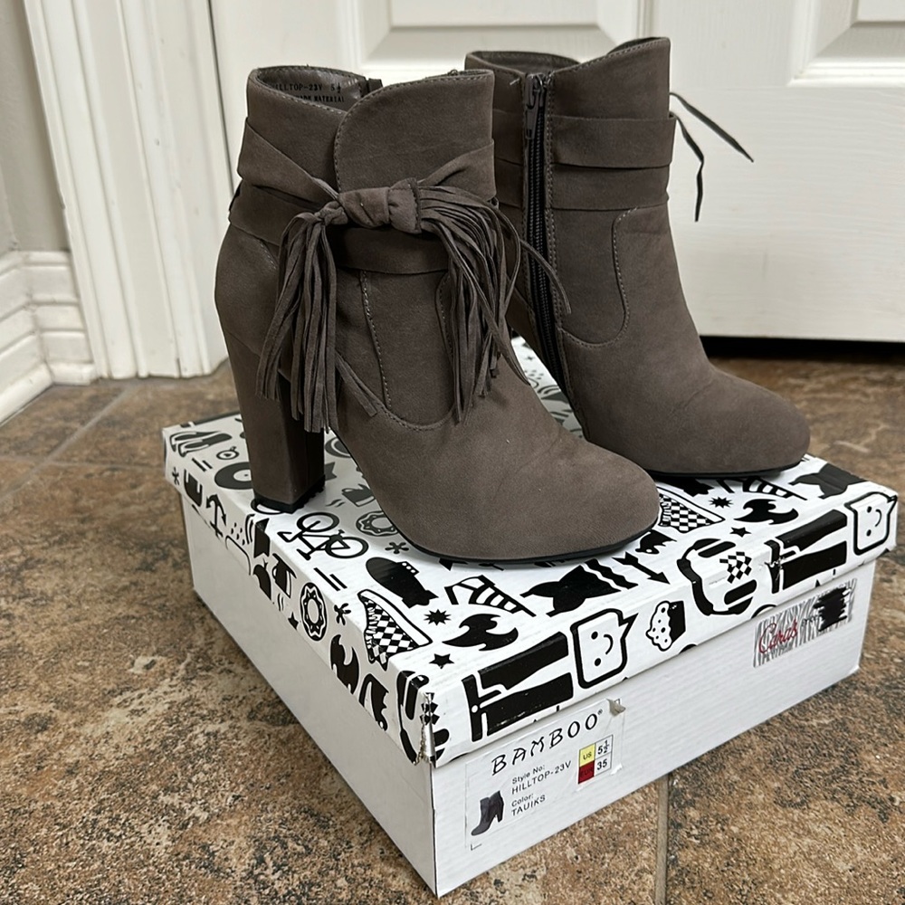Grey Bamboo Booties